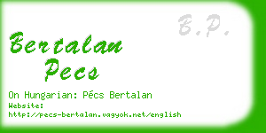 bertalan pecs business card
